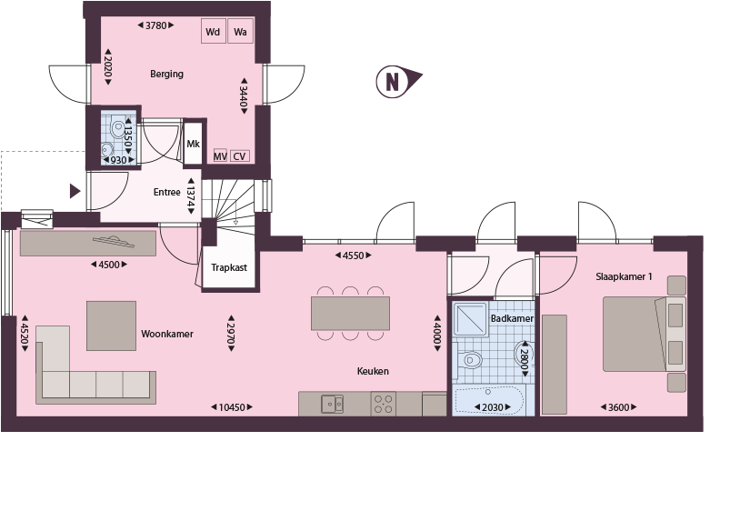 De Bongerd cadier en keer plattegrond type C2 beganegrond